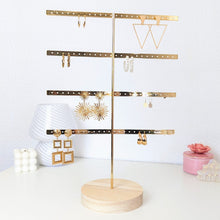 Charger l'image dans la galerie, Arbre à boucles d'oreilles en métal et bois