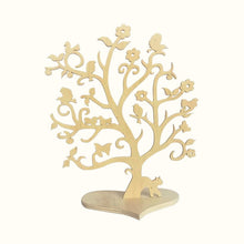 Charger l'image dans la galerie, Arbre à bijoux fleurs et oiseaux en bois de peuplier • Bois