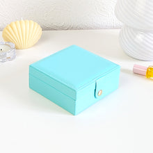 Charger l'image dans la galerie, Boite à bijoux de voyage carré bleu