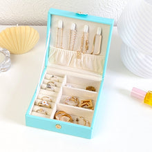 Charger l'image dans la galerie, Boite à bijoux de voyage carré bleu