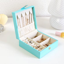 Charger l'image dans la galerie, Boite à bijoux de voyage carré bleu