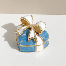 Charger l'image dans la galerie, Boîte à bijoux vintage en forme de cœur bleu