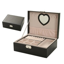 Charger l'image dans la galerie, Boîte à bijoux avec miroir cœur noir
