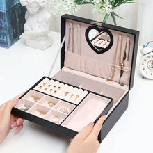 Charger l'image dans la galerie, Boîte à bijoux avec miroir cœur noir