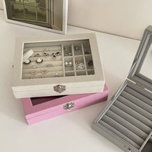 Charger l'image dans la galerie, Boîtes à bijoux vitrée compartimentée en velours