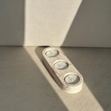 Charger l'image dans la galerie, Bougeoir Triple Azurite neige marbre