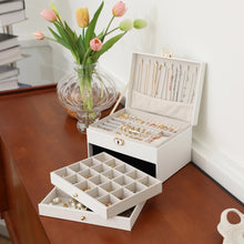 Charger l'image dans la galerie, Coffret à bijoux design avec tiroirs blanc