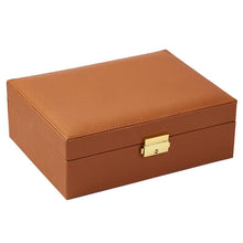 Charger l'image dans la galerie, Coffret à bijoux élégant en cuir marron