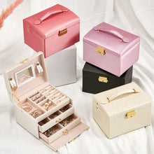 Charger l'image dans la galerie, Coffret rangement bijoux à compartiments • Cuir • Velours