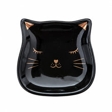 Charger l'image dans la galerie, Coupelle à bijoux chat noir en céramique avec détails dorés