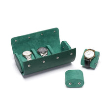 Charger l'image dans la galerie, Etui 3 montres portable en cuir vert