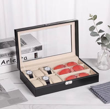 Charger l'image dans la galerie, Coffret en cuir pour montres et lunettes – 6 montres et 3 lunettes