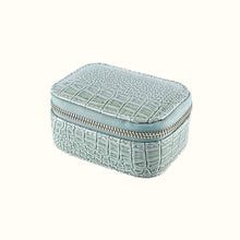 Charger l'image dans la galerie, Petite trousse à bijoux de voyage cuir • Vert • Cuir