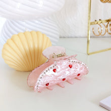 Charger l'image dans la galerie, Pince à cheveux coeurs et strass • Bois • Coton • Express