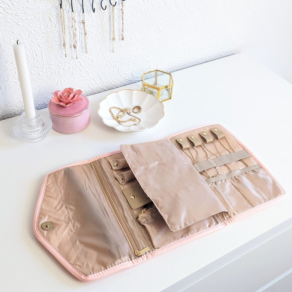 Pochette à bijoux de voyage en tissu • Bijou perché