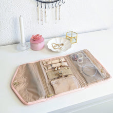 Charger l'image dans la galerie, Pochette bijoux voyage en tissus rose