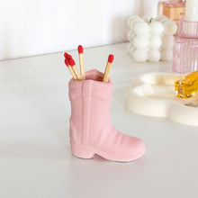 Charger l'image dans la galerie, Porte-allumettes bottes de cowboy • Rose • Céramique •