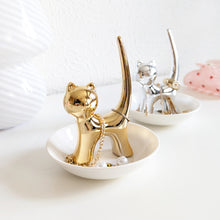 Charger l'image dans la galerie, Porte bague chat or et argent