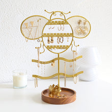 Charger l'image dans la galerie, Porte-bijoux abeille en métal et bois