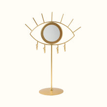 Charger l'image dans la galerie, Porte-bijoux oeil et miroir en métal doré
