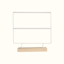 Charger l'image dans la galerie, Porte boucles d'oreilles à 2 rangées en métal et bois blanc