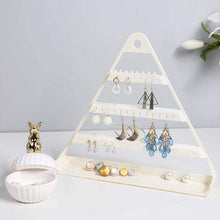 Charger l'image dans la galerie, Porte-boucles d’oreilles pyramide • Blanc • Métal