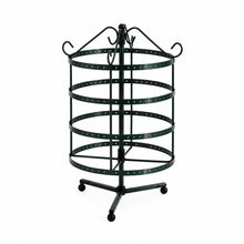 Charger l'image dans la galerie, Porte-boucles d'oreilles rotatif noir en métal avec 4 niveaux perforés, sur fond blanc