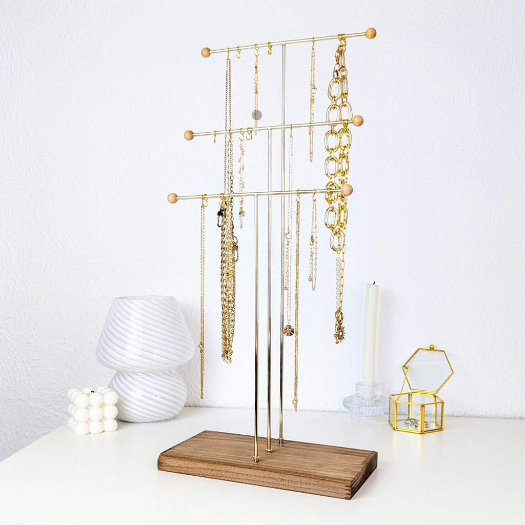THYGIFTREE - Présentoir à Bijoux Rotatif 3 Étages Réglables En Hauteur - Pour Boutique, Exposition Ou Stand