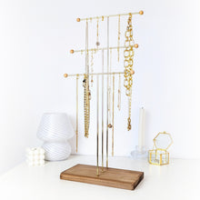 Charger l'image dans la galerie, Grand présentoir à colliers 3 étages en bois et métal foncé