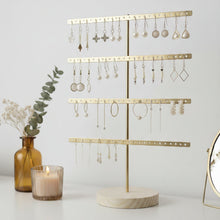 Charger l'image dans la galerie, Arbre à boucles d'oreilles en métal et bois