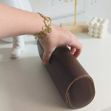 Charger et lire la vidéo dans la visionneuse de la Galerie, Etui 3 montres portable en cuir marron