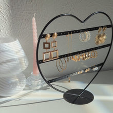 Charger et lire la vidéo dans la visionneuse de la Galerie, Porte-boucles d'oreilles coeur en métal