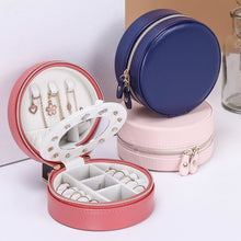 Charger l'image dans la galerie, Trousse à bijoux de voyage en cuir ronde