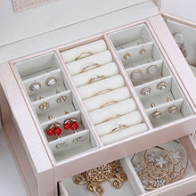 Charger l'image dans la galerie, Coffret à bijoux en cuir avec miroir • Cuir