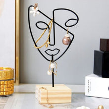 Charger l'image dans la galerie, Porte-bijoux femme abstrait • Noir • Bois • Métal
