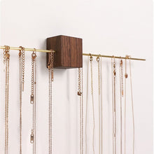 Charger l'image dans la galerie, Porte-bijoux mural minimaliste cube en bois • Foncé • Bois •