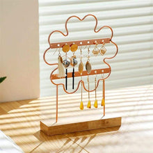 Charger l'image dans la galerie, Porte-boucles d’oreilles trèfle • Bois • Métal