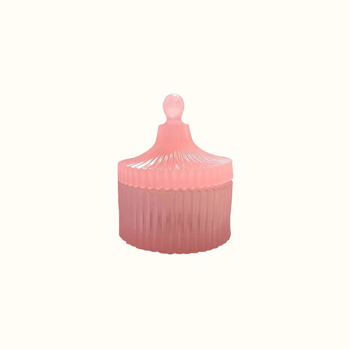 Boîte à bijoux chapiteau rose transparent en résine •