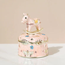 Charger l&#39;image dans la galerie, Boite à bijoux cheval à bascule rose

