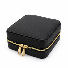 Charger l'image dans la galerie, Boite à bijoux de voyage en cuir noir
