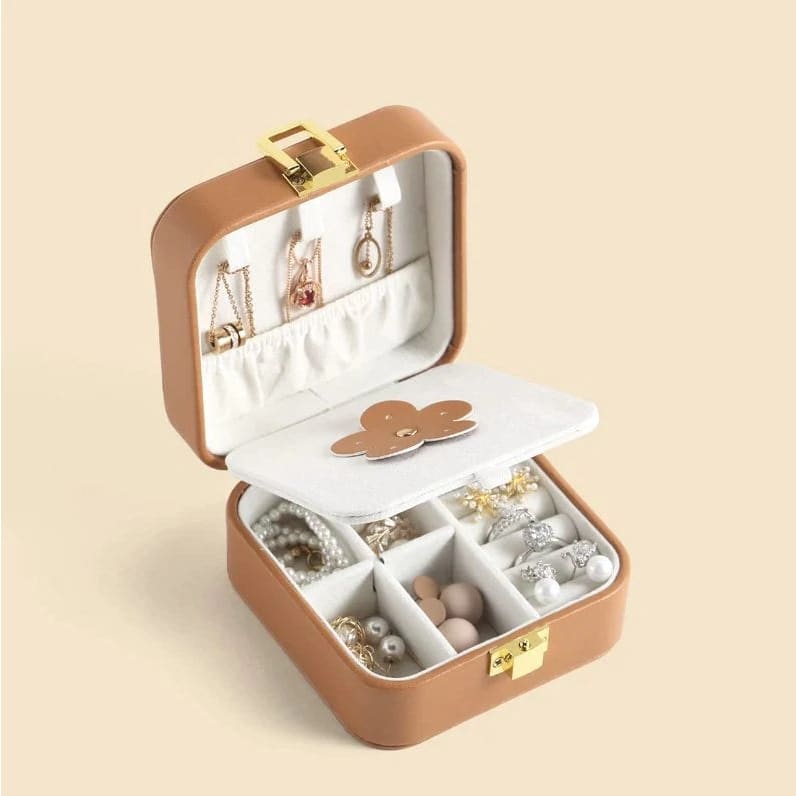 Boîte à Bijoux Voyage 3 Niveaux Avec Miroir - Rangement Organisé Pour Bagues, Boucles, Colliers - 5