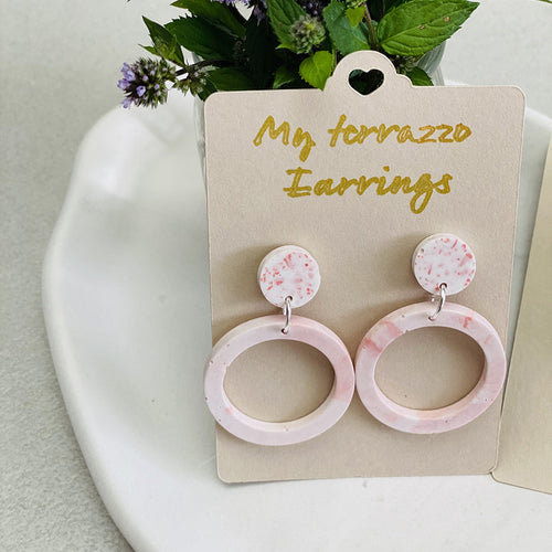 Boucles d’oreilles duo cercles en jesmonite