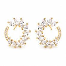 Charger l'image dans la galerie, Boucles d’oreilles feuilles en zircon plaqué or 18 carats
