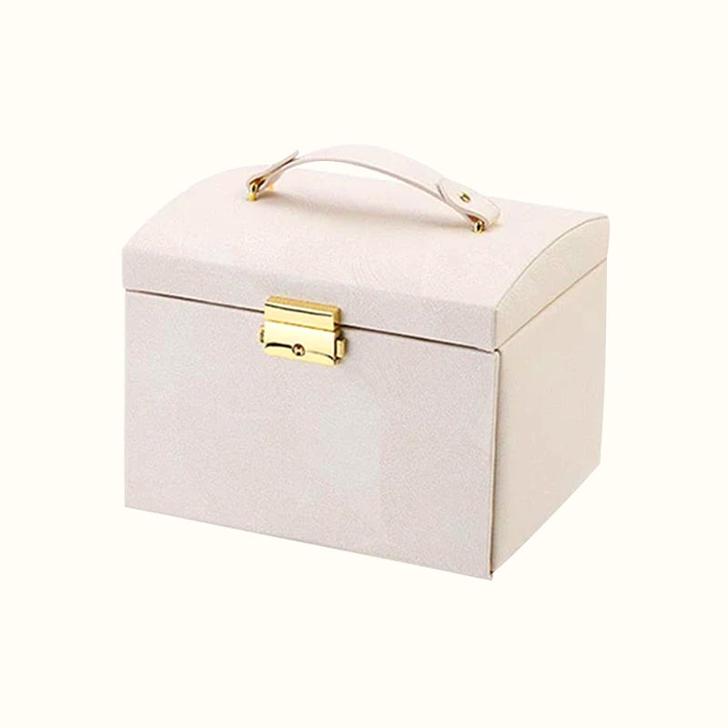 Boîte à Bijoux Voyage En Simili Cuir Avec Miroir - Rangement Organisé Pour Colliers Et Boucles