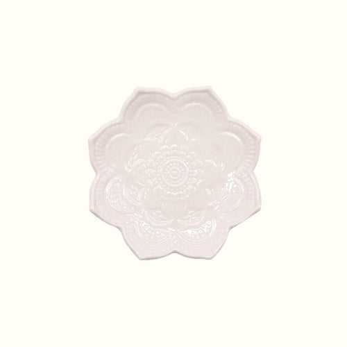 Coupelle à bijoux mandala • Blanc • Céramique