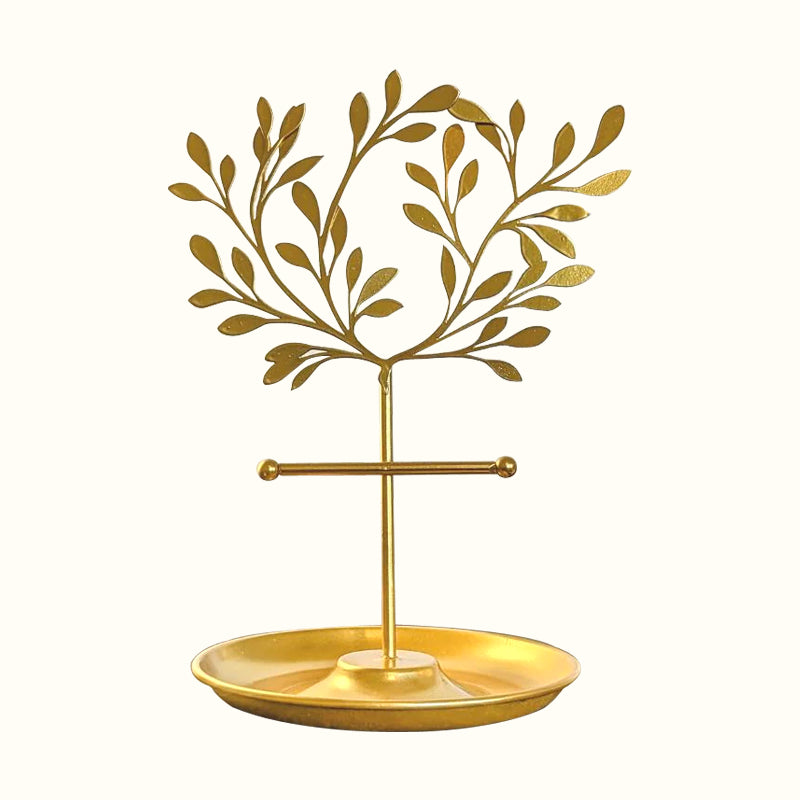 Porte-bijoux arbre doré en métal