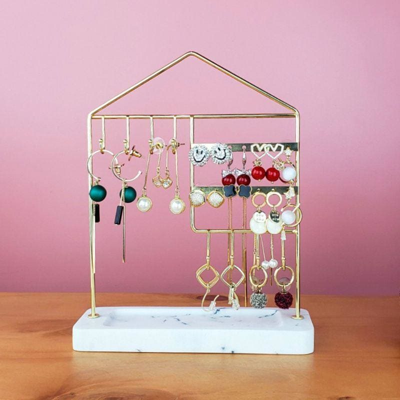 Porte bijoux maison • Métal • Résine