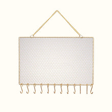 Charger l'image dans la galerie, grille boucles d'oreilles porte-bijoux mural doré
