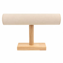 Charger l'image dans la galerie, Porte-bracelets en bois naturel et flanelle écrue
