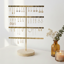 Charger l'image dans la galerie, Arbre à boucles d'oreilles en métal et bois
